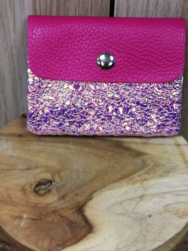 Petite pochette brillante duo rose