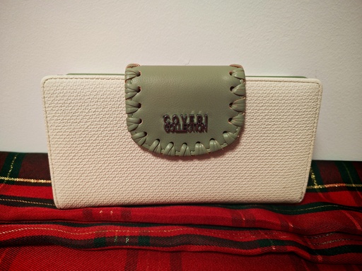 Portefeuille grand modèle "Eleganza" vert sauge