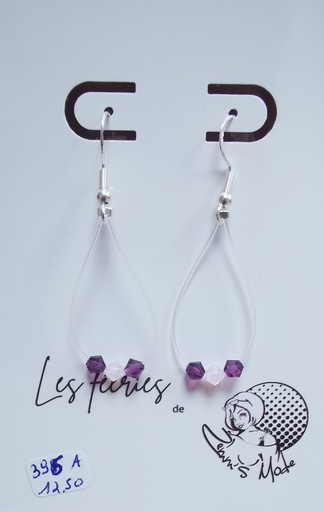 Boucles d'oreilles argentées fils Toupies 4mm PureCrystal tons Tendance (Fééries)