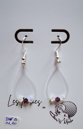 Boucles d'oreilles argentées fils Toupies 4mm PureCrystal tons Tendance (Fééries)