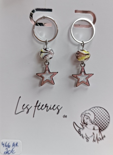 Boucles d'oreilles Argent 925 Rond perles de Murano Pickels/Chocolat (Fééries)