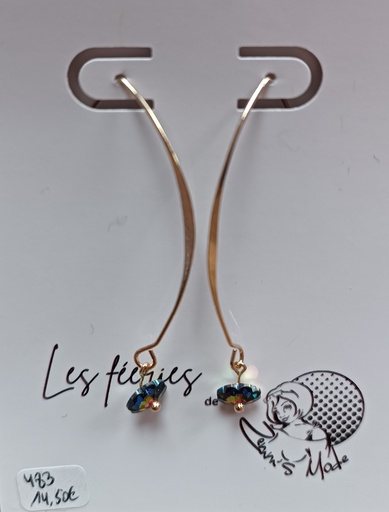 Crochets dorés Fleurs PureCrystal Vitrail Medium (Fééries)