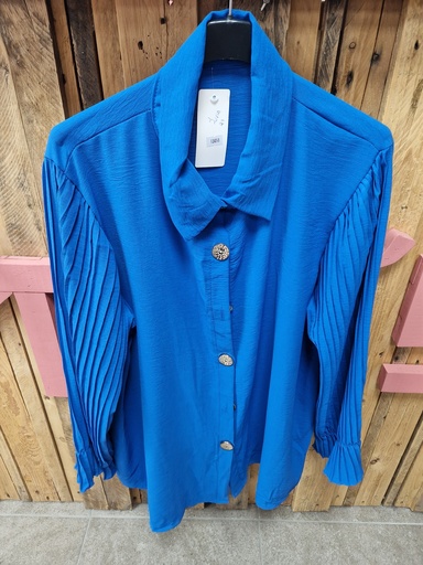 Chemise unie "Livia" bleu roi