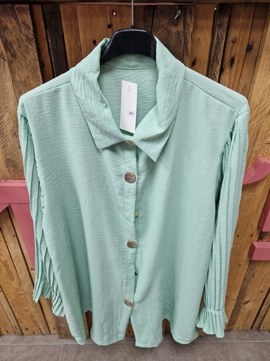 Chemise unie "Livia" vert eau