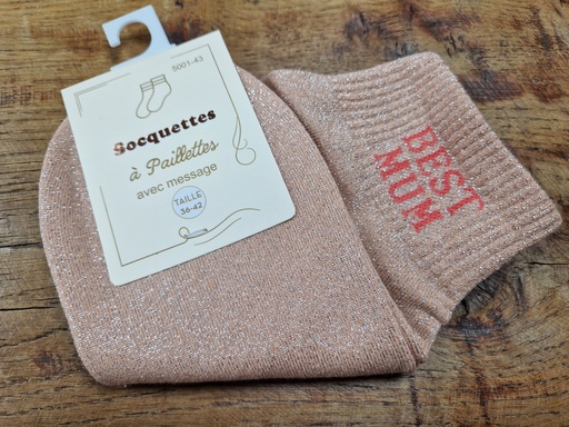 Chaussettes "Best Mum" 36/42 beige