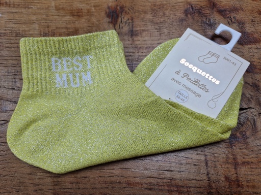 Chaussettes "Best Mum" 36/42 vert anis