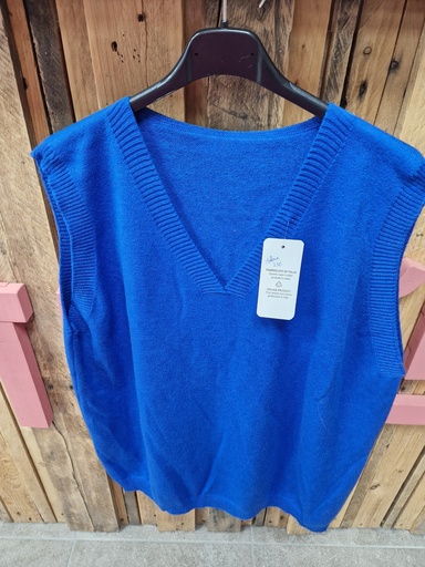Pull sans manches "Moline" bleu roi