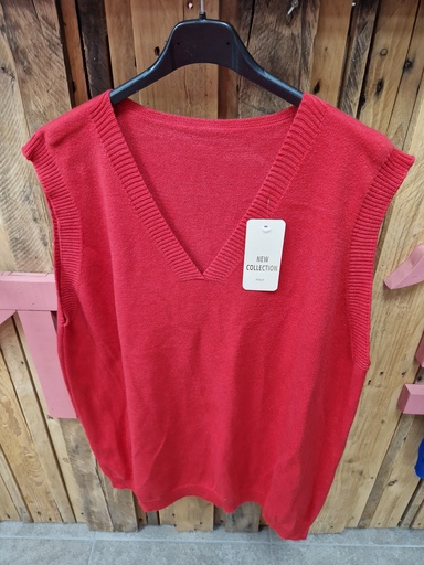 Pull sans manches "Moline" rouge