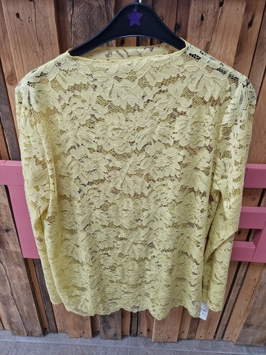 Top dentelle GT jaune