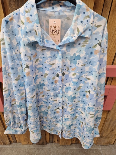 Chemisier "Charlie" TU bleu ciel