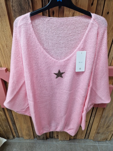 Pull étoile rose 
