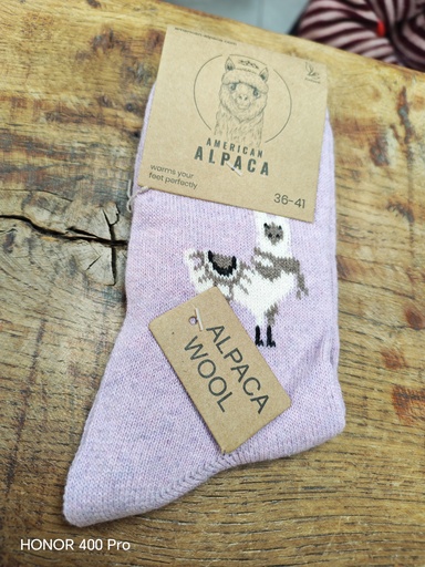 Chaussettes motif Alpaga 36/41 Lilas