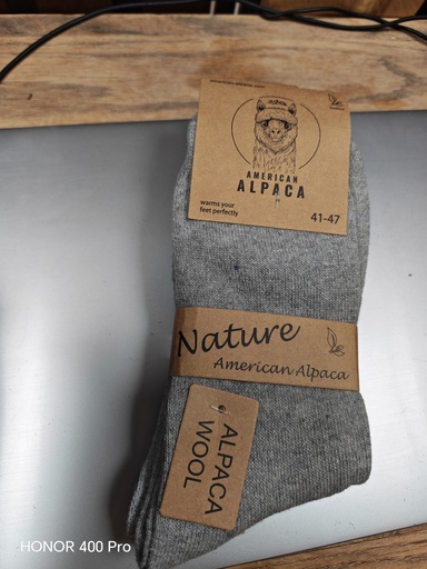 Chaussettes Alpaga unies 41/47 - Gris clair