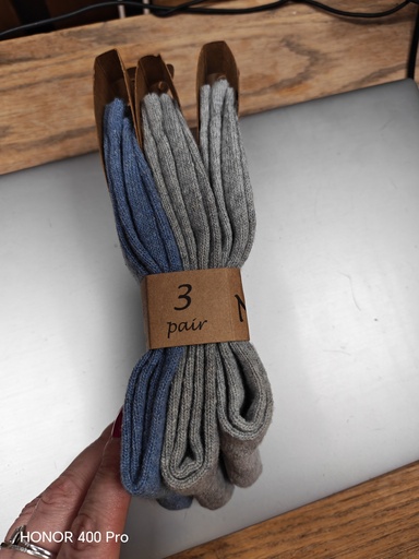 Pack 3 paires Alpaga 41/47 - Bleu/Greige/Gris