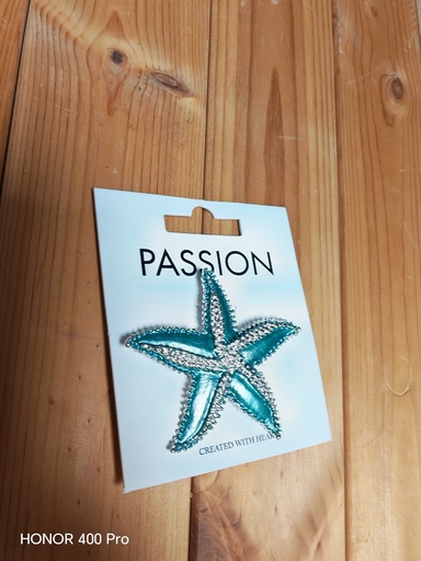 Broche aimantée étoile de mer vert