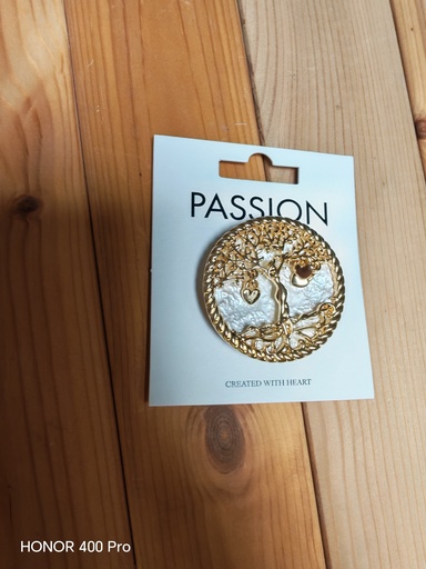 Broche aimantée arbre de vie-coeur 