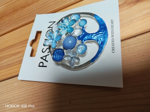 Broche aimantée arbre de vie bleu