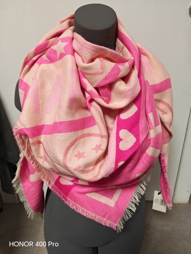 Echarpe triangle happy love rose