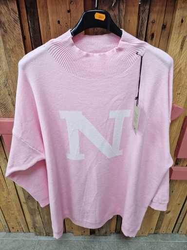 Pull "N" rose pâle