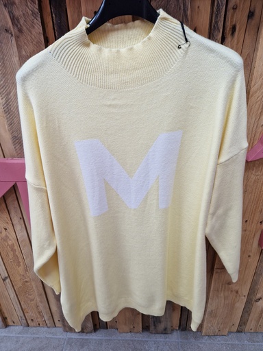 Pull "M" jaune pâle