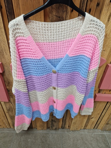 Gilet "Maxine" quadricolore Beige