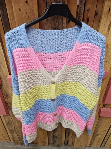 Gilet "Maxine" quadricolore Bleu ciel