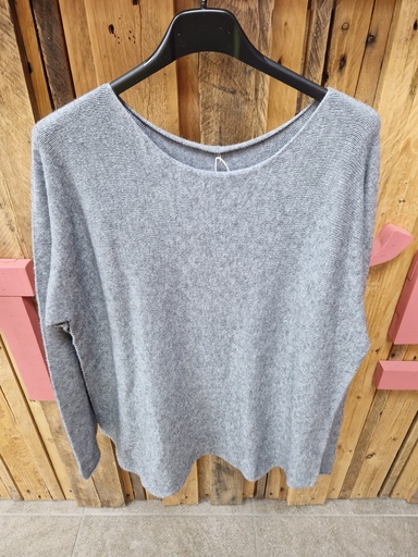 Pull "Indila" col rond Gris