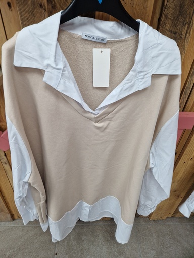 Pull-chemise Eswa beige