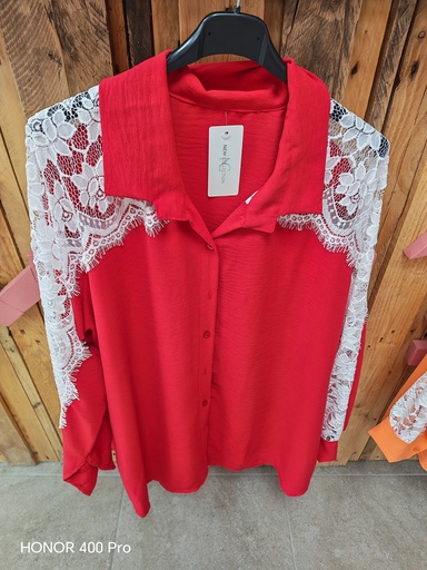 Chemise "Dentellia" Rouge