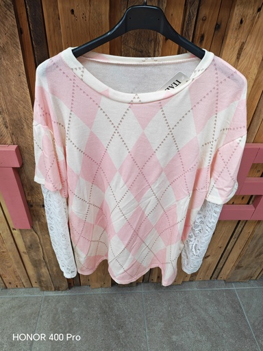 Pull dentelle "Losie" Rose