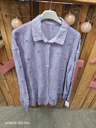 Chemise crochet lilas
