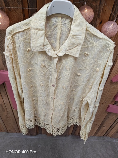 Chemise crochet jaune