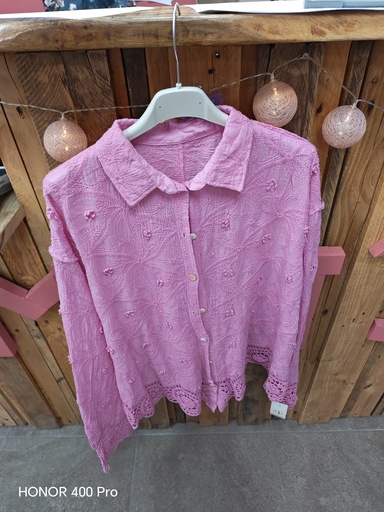 Chemise crochet rose