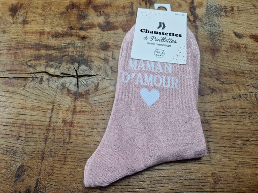 Chaussettes maman d'amour - 36/42 - Rose