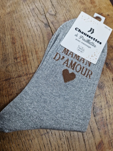 Chaussettes maman d'amour - 36/42 - Gris souris