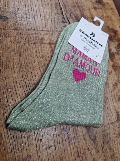 Chaussettes maman d'amour - 36/42 - Vert