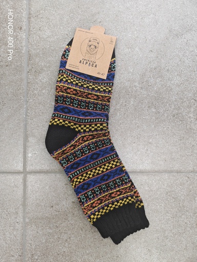 Chaussettes Alpaga motif scandinave 41/47 - Noir