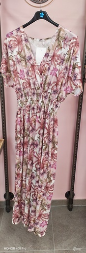 Robe Malia fleurie rose longue