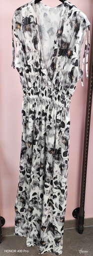 Robe Longue Ozzie noir fleurie