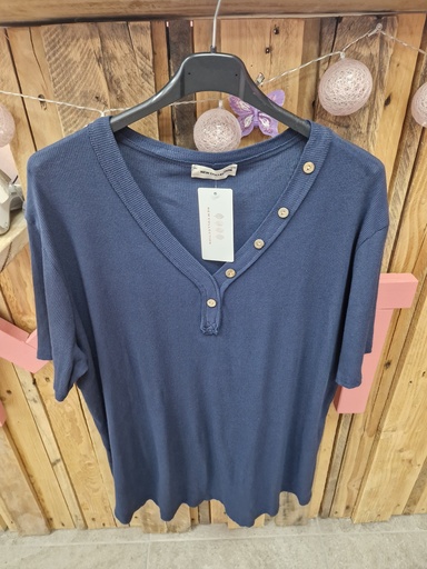 T-shirt "Daisy" bleu marine