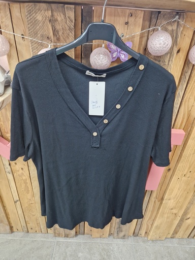 T-shirt "Daisy" noir 