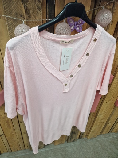 T-shirt "Daisy" rose pâle