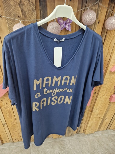 T-shirt "Maman à toujours raison" marine
