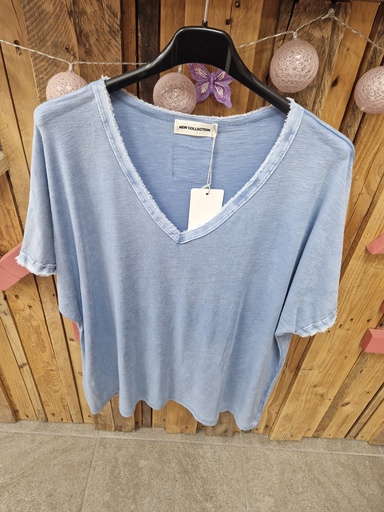 T-shirt unis bleu jeans 