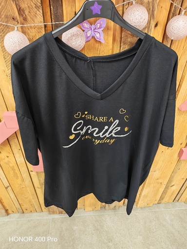 T-shirt Smile noir