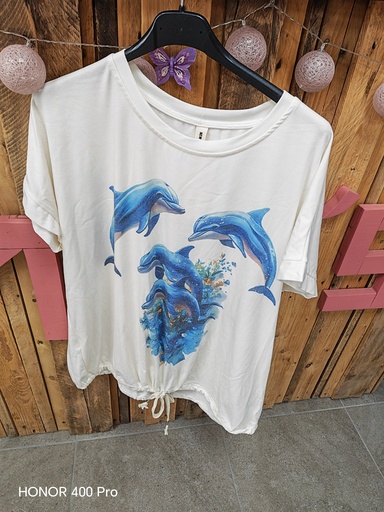 T-shirt à motifs "Dauphins"