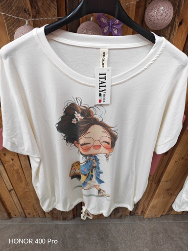 T-shirt à motifs "Fille lunettes"