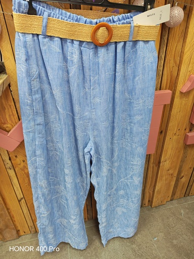 Pantalon fluide "jeans" foral Alysse