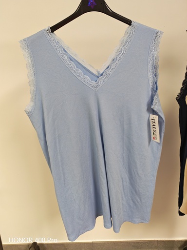 Top "Héléor" Bleu ciel