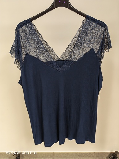 Top dentelle "Olympe" Marine